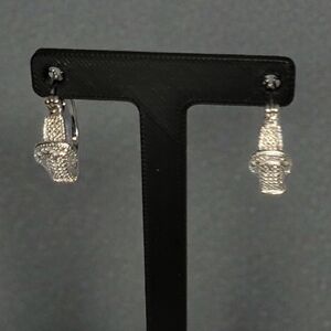 Belt Buckle Silver Hoop Earrings